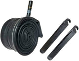 700 x 35/43C Bike Tube (27" X 1-3/8") with Color Tire Levers and Metal Air Cap, Schrader Valve