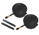 700 x 35/43C Inner Tubes (27" X 1-3/8") with Tire Levers and Metal Air Caps for Bicycle, Straight Schrader Valve (33mm or 48mm)  - 2 Pack